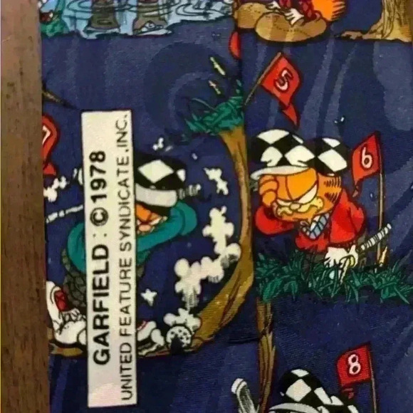 Men’s Balancine Hot Cakes Vintage 1978 Garfield Golf Neck Tie - Picture 5 of 6